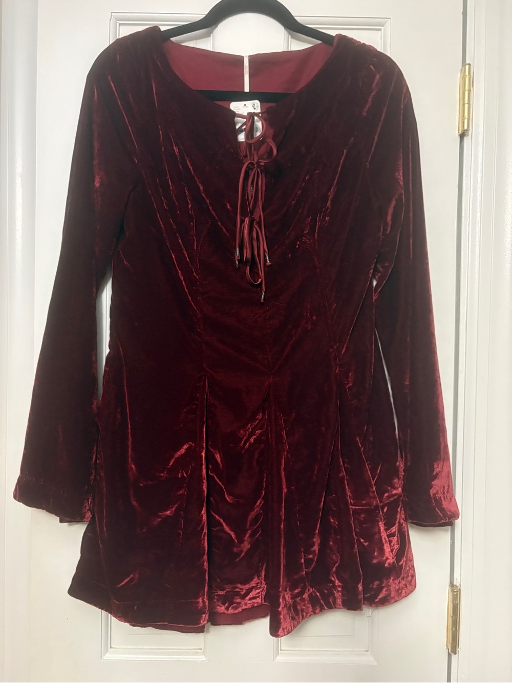 Free People Linney Velvet Mini dress, Cabernet Sz 10